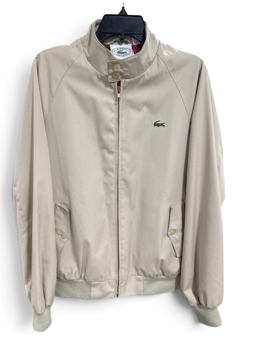 Lacoste Beige Bomber Jacket with Crocodile Logo
